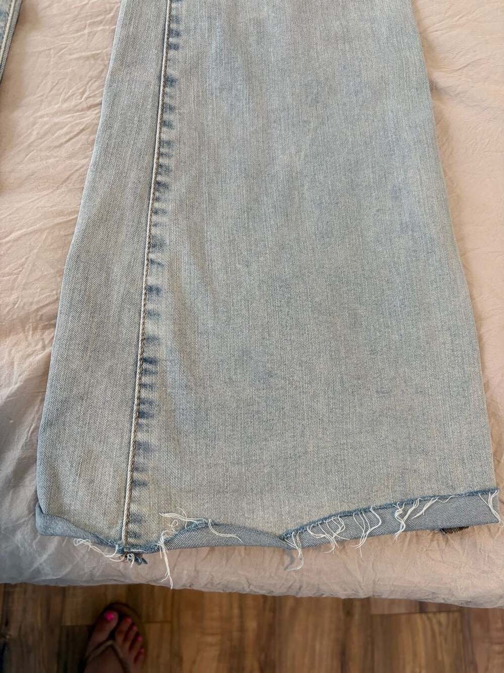 Wild Fable Light Blue High Rise Ruched Flare Jeans - Picture 3 of 16